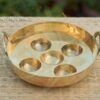 Kuzhi Paniyaram Maker Kadai Appam Kadai Pan Brass Anodised CookWare 5 pits