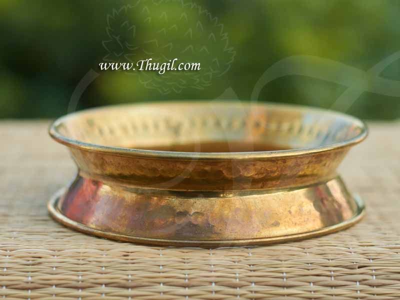 Brass Pirimanai Round Shape Vessel Stand For Kitchen - 7 inches