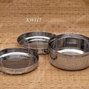 Stainless Steel Tiffin Box Round Shape Lunch Box with Plate