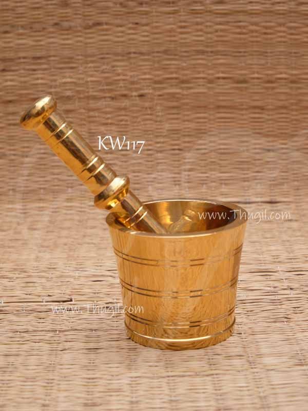 Brass Mortar and Pestle for Cooking Decoration Kitchen Spice Grinder 2.5 inches