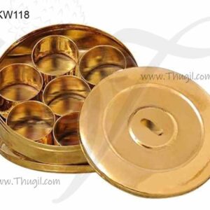 Brass Masala Dabba Indian Design Spice Box 7 inches