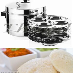 Stainless Steel Idli Idly Cooker Pot idli Maker with 1 Idli Stand with 4 plates Dokhla Stainless Steel