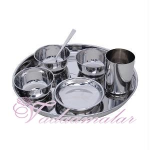 Seven Piece Stainless Steel full Thali Set