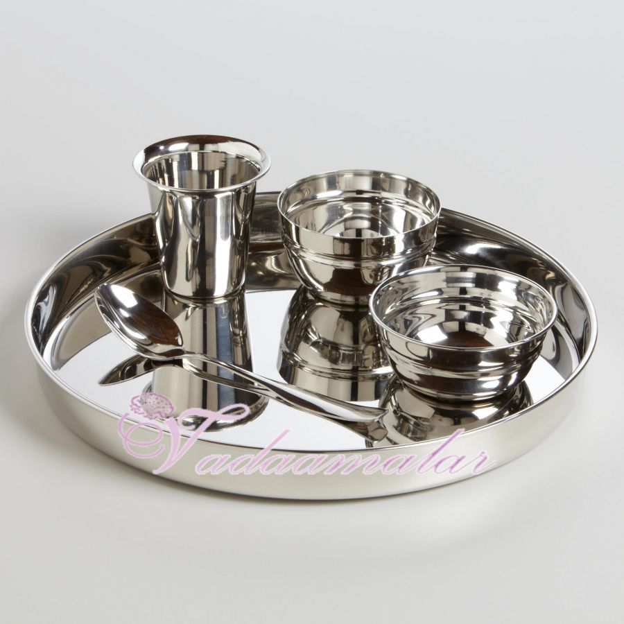 Five Piece Stainless Steel Thali Set