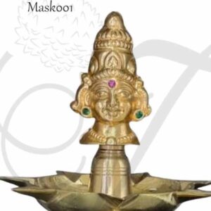 Brass Goddess Aishwarya Lakshmi Vilakku Mugam Amman Face 3 inches