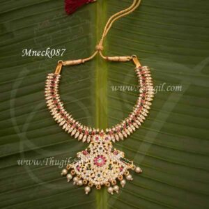 Multi Color Stone Short Necklace For Hindu Goddess Decorations Buy Now 6 inches