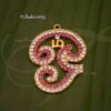 OM Pendant White with Pink Color Pathakam Hindu Idol Statue for Temple Buy Now 2"