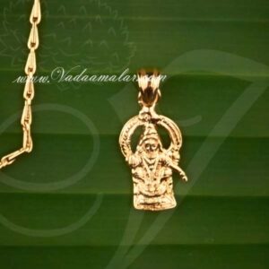 Lord Iyappan Design Small Size Pendant Gold Plated Dollar 1 inches