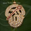 Om Muruga Pendant Stud with Gorgeous Stones 2 inches