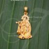 Krishna Radha Small Size Pendant Gold Plated Dollar 1 inch