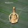 Mahalakshmi Lakshmi Size Pendant Gold Plated Dollar 1.5 inch