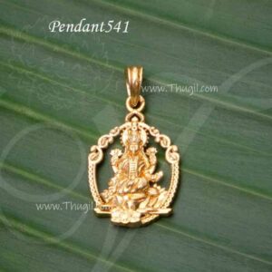 Mahalakshmi Lakshmi Size Pendant Gold Plated Dollar 1.5 inch