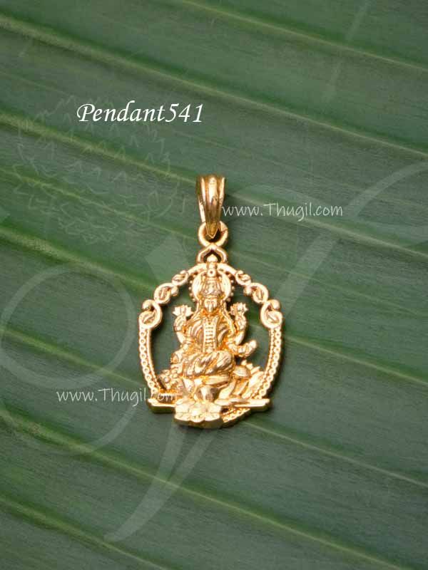 Mahalakshmi Lakshmi Size Pendant Gold Plated Dollar 1.5 inch