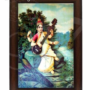 Saraswathi Photo Frame Ravi Varma Paiting Puja and Decorations 14 inches