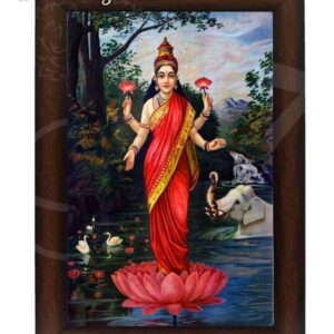 Lakshmi Photo Frame Ravi Varma Paiting Puja and Decorations 14 inches