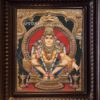 Swamy Ayappan Photo Tanjore Painting Print Wooden Frame ideal Gift 12 x 8 Inches