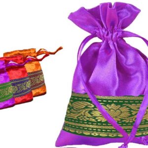 Traditional Weddings Cloth Zari Design Bags Pouchs Wedding Festivals Puja India