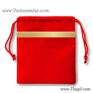 Velvet Pouch with Gold border bags pouches - 50 pieces - 12X10 inches