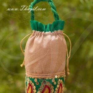 10 x 7 Jute with Embroidery Gifts Batwa Cloth Bags Pouchs Wedding India Buy Now
