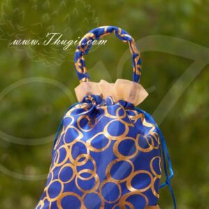 10 x 8" Potli Bag Round Design with wide golden lace Wedding Return Gift Buy Now