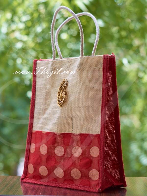 10.5" Beautiful Jute Bags/ Pouches for Wedding and Return Gift Buy Now