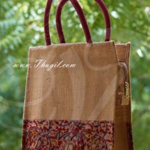 12" Beautiful Elephant Jute Bags/ Pouches with Zip