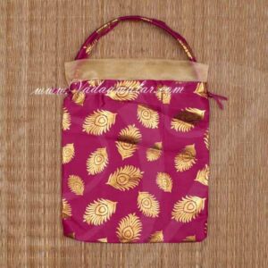 Return Gift Bag Pink Potli Bag with wide lace Buy Now 10 x 8