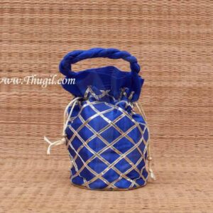 Wedding Return Gift Pouch Potli Bag Thamboolam Bags Blue Colour - 8 x 6 Buy Now