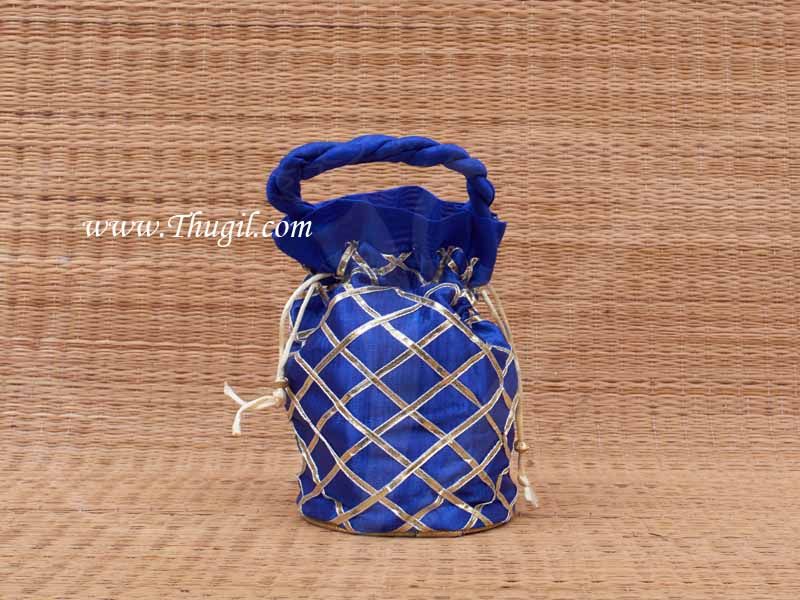 Wedding Return Gift Pouch Potli Bag Thamboolam Bags Blue Colour - 8 x 6 Buy Now