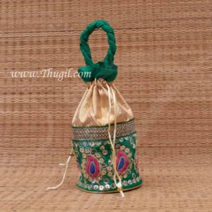 Wedding Return Embroidery Gift Pouch Potli Bag Thamboolam Bags - 10 x 7 Buy Now