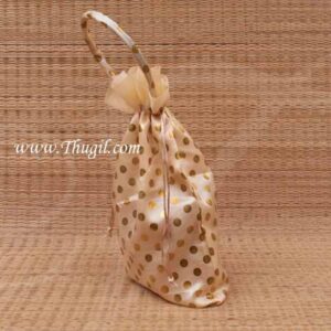 Wedding Return Gift Pouch Potli Bag Thamboolam Bags Half White Colour - 14 x 9 Buy Now