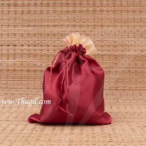 Wedding Return Gift Pouch Potli Bag Thamboolam Bags Maroon Colour - 10 x 8 Buy Now