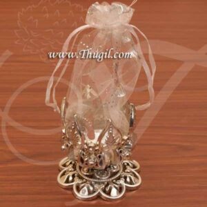 Silver Color Plastic Lotus Design Decorative Gift Pouch Buy Now 2.5"