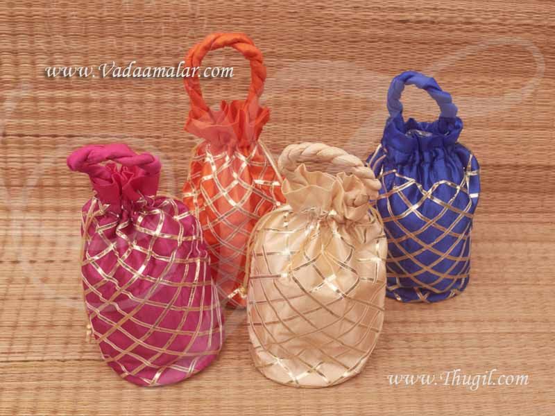 Assorted Wedding Return Gift Pouch Thamboolam Bags 10 x 8 Buy Now