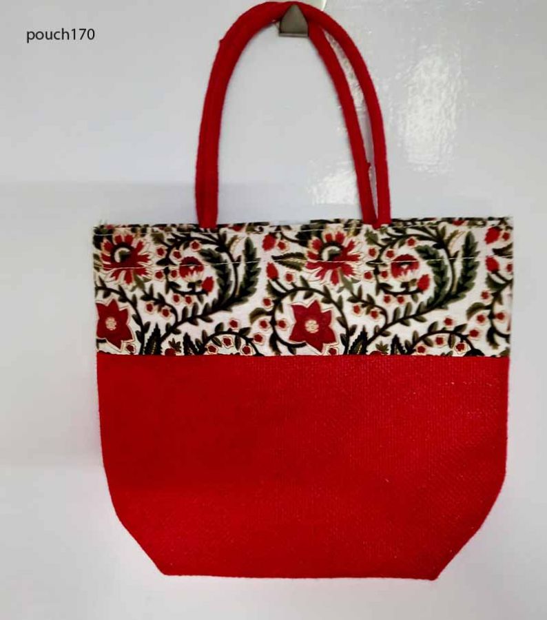 9 inches height Beautiful Jute Bags/ Pouches for Wedding and Return Gift