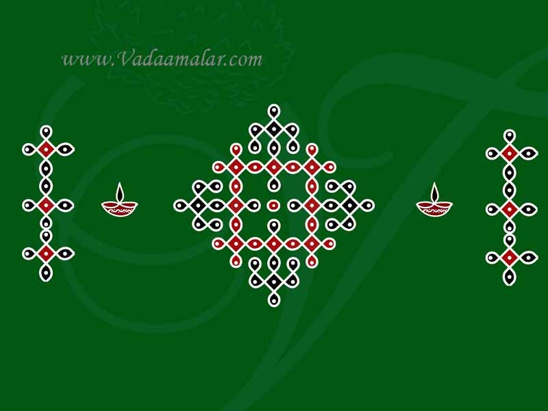 Kolam Lamp Muggu Muggulu Backdrop Banner Rangoli Decorations Festivals