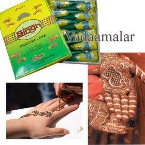 12 SINGH Cones Dark Red Fresh Mehendi Mehndi Henna Pre-Filled Cone