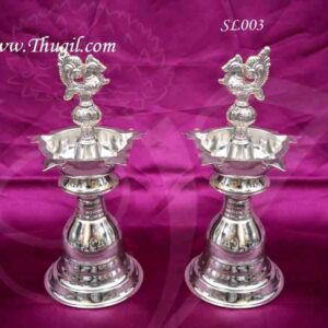 German Silver Peacock Diya Vilakku Deepam Diya Buy Now 6 inches