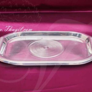 German Silver Rectangle Plate Thambolam Thali Buy Now 12"