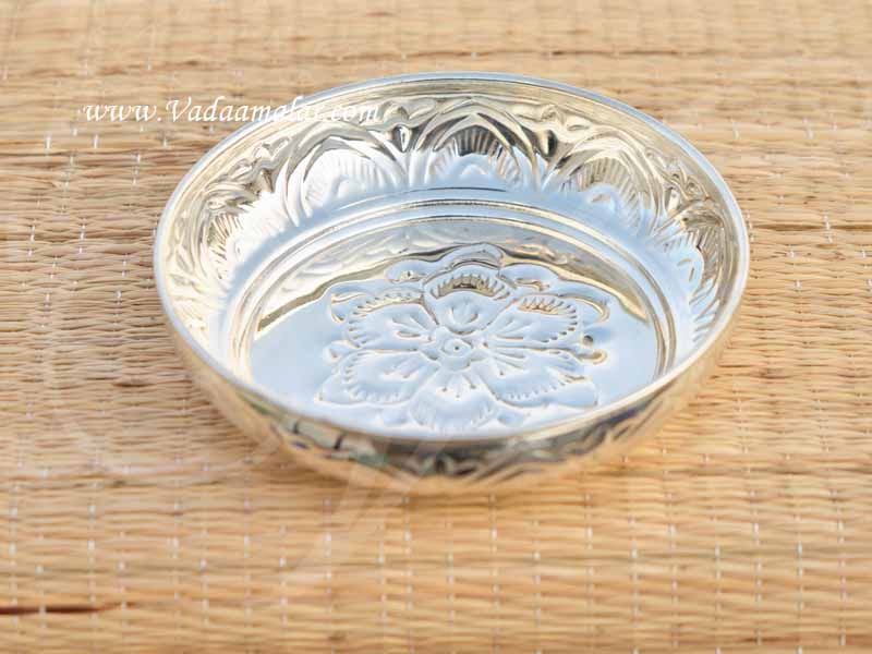 German Silver Flower Design Plate Buy Now 5.5"