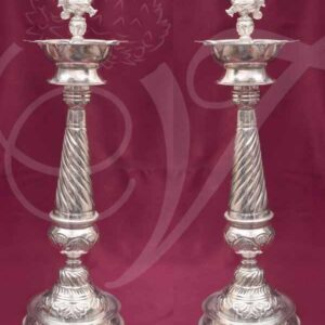 Mayil Vilakku German Silver Peacock Lamp Diya Buy online 16 inches