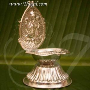German Silver Lakshmi Vilakku Laxmi Viakku Gift Diya 3.5 inches
