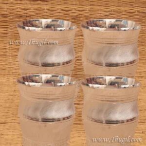 German Silver Tumbler Handmade Glass For Water / Milk Buy Online 3.5 inches(4 Pieces)