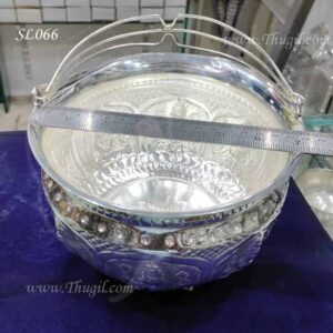 German Silver Flower Basket For Pooja Sajja 7 inches