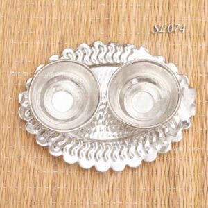 German Silver Chandan Kumkum Wedding Small Gift 4.5 inches