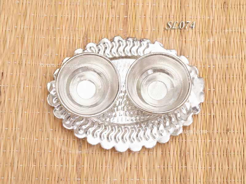 German Silver Chandan Kumkum Wedding Small Gift 4.5 inches