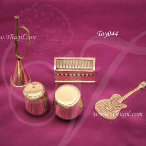 Brass Music Miniature Instrument Set Indian Style of Five Showpiece