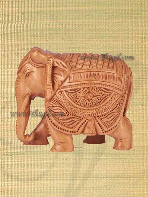 Wooden Elephant HandCarved Gift 5 inches