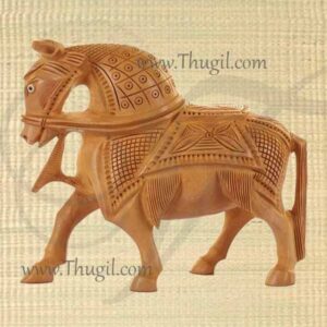 Wooden Horse Hand Carved Indian Gift 4 inches