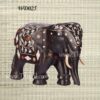 Wooden Elephant InLaid Work Design Hand Carved Gift 6 inches